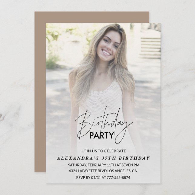 Foto 37. Geburtstagsfeier Einladung (Vorne/Hinten)