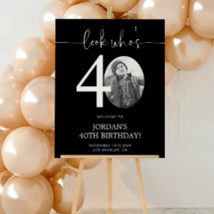 Foto 40. Geburtstag Begrüßungszeichen Schau mal, Poster