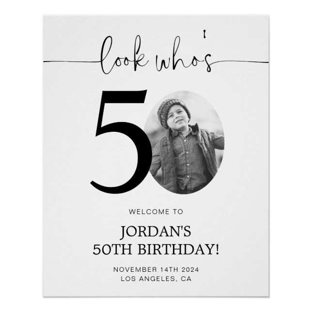 Foto 50. Geburtstag Begrüßungszeichen | Schau mal, Poster (Vorderseite)