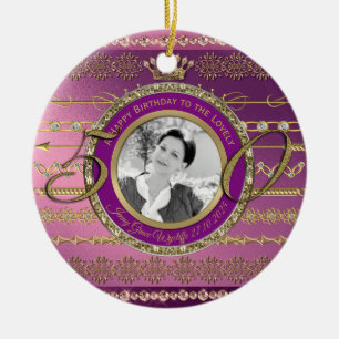 Foto 50. Geburtstagskronen-Gold-Diamantrahmen Keramik Ornament