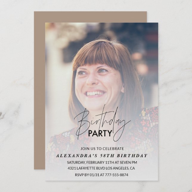 Foto 58. Geburtstagsfeier Einladung (Vorne/Hinten)