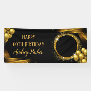 Foto 60. Geburtstagsparty Banner Black Gold