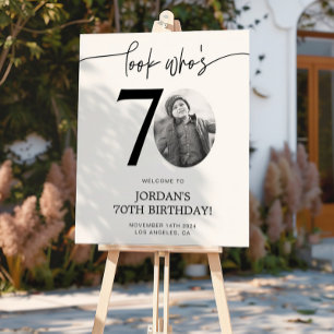 Foto 70. Geburtstag Begrüßungszeichen Schau mal, Poster