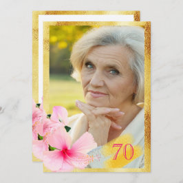 Foto 70. Geburtstagsparty tropisch-blumenweiß Einladung