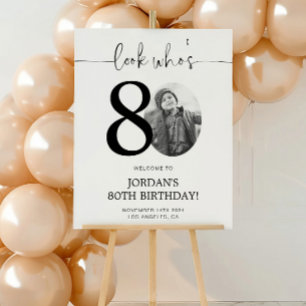 Foto 80. Geburtstag Begrüßungszeichen Schau mal, Poster