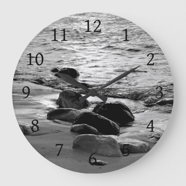 Foto 88 Felsen am Strand Große Wanduhr (Vorderseite)