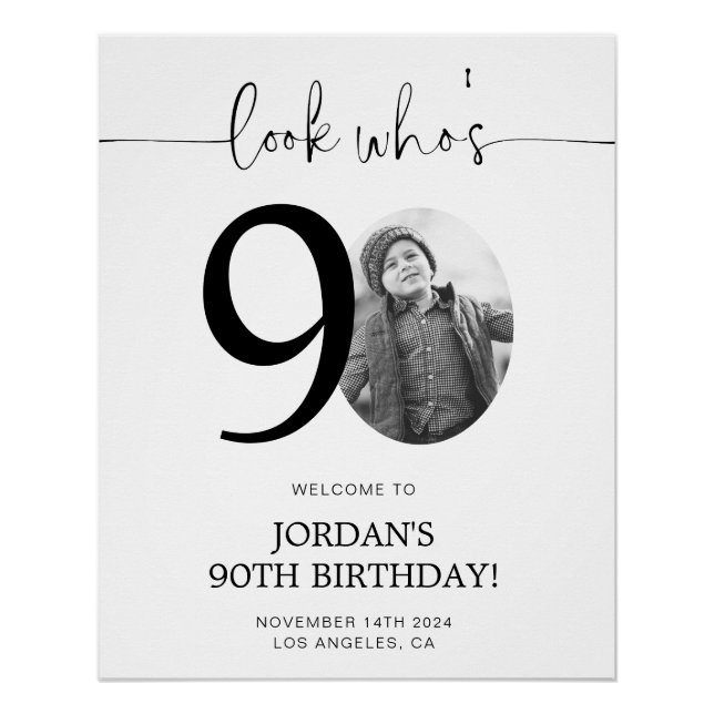 Foto 90. Geburtstag Begrüßungszeichen | Schau mal, Poster (Vorderseite)