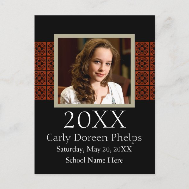 Foto Abschluss Ankündigung Schwarz Rot Weiß (Vorderseite)