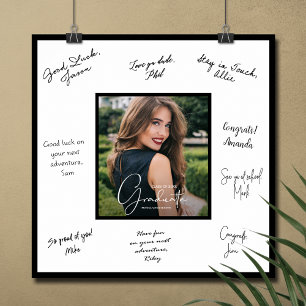 Foto-Abschluss-Autogramm mit schwarzer Umrandung Poster