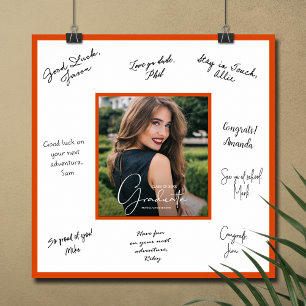 Foto-Abschluss-Autogramm Orange-Rahmen-Plakat Poster