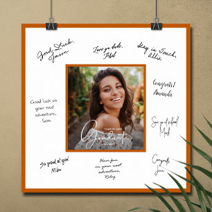 Foto-Abschluss-Autogramm verbrannte orange Grenze Poster