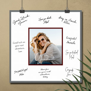 Foto Abschluss Autograph Dark Maroon Gray Poster