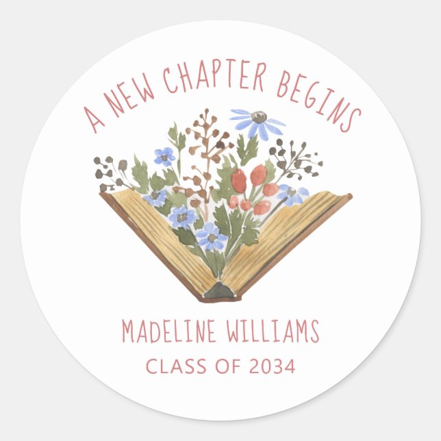 Foto Abschluss buchen Runder Aufkleber (Vorderseite)