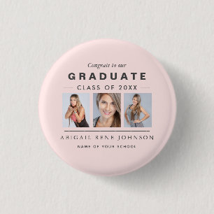 Foto Abschluss Collage Graduate Light Pink Button