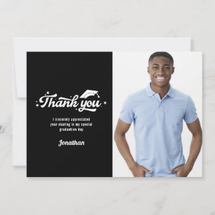 Foto-Abschluss-Dankeschön Schwarz Dankeskarte