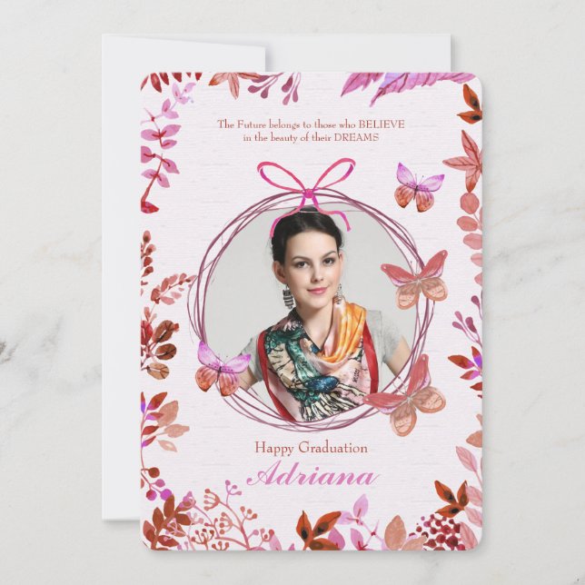 Foto-Abschluss-Einladung für soziale Schmetterling Einladung (Vorderseite)