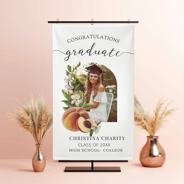 Foto Abschluss Elegant Script-Klasse von 2024 Banner (Elevate Your Graduation with a Personalized Banner!)