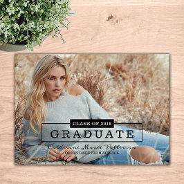 Foto Abschluss für moderne Typografie | Schwarz Einladung