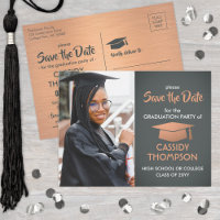 Foto Abschluss Grau & Imitate Kupfer Save the Date