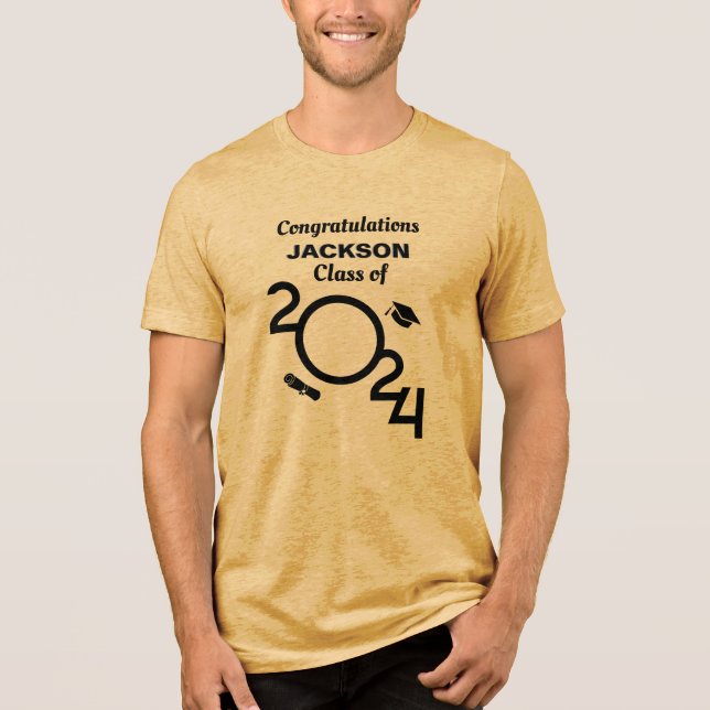 Foto-Abschluss-Klasse Jahr 2024 Tri-Blend Shirt (Vorderseite)