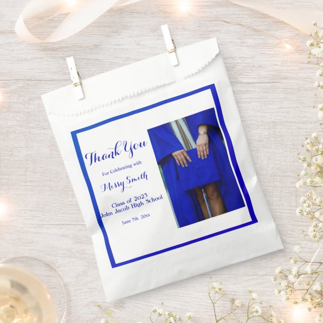 Foto Abschluss, Klasse von 2023 Blue Danke Fa Geschenktütchen (Ausgeschnitten)