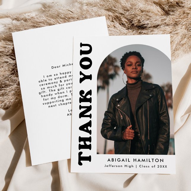 Foto-Abschluss mit Schwarz-Weiß-Offset-Arch Dankeskarte (Von Creator hochgeladen)