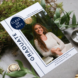 Foto Abschluss Modernes Script blau Weiß