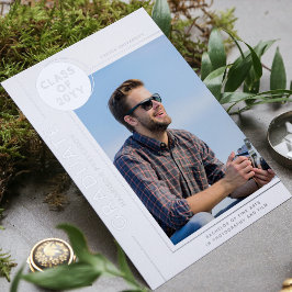 Foto Abschluss Modernes Script Silver Folieneinladung