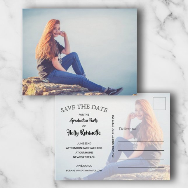 Foto Abschluss SAVE THE DATE Postkarte (Von Creator hochgeladen)