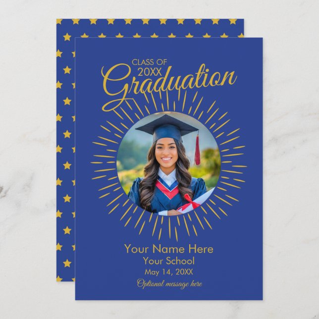 Foto Abschluss Star Ankündigung (Blue & Gold) (Vorne/Hinten)