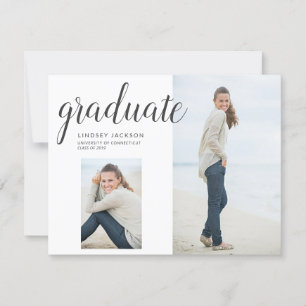 Foto Abschluss Trendy Hand Letters Script Ankündigung
