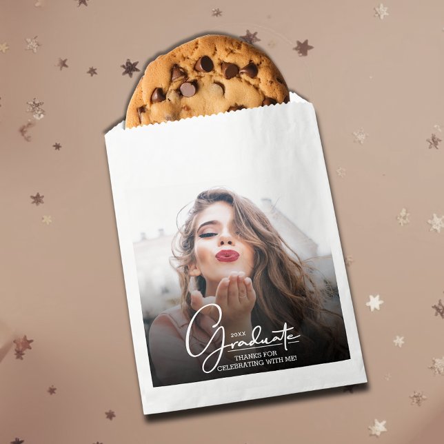 Foto Abschluss Vielen Dank Geschenktütchen (Photo Graduation Thank You Favor Treat Bags)