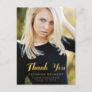 Foto Abschluss Vielen Dank Imitats Gold Foil Postkarte