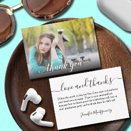 Foto Abschluss Vielen Dank kleine Notiz Karte