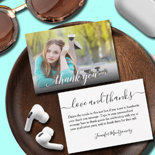 Foto Abschluss Vielen Dank kleine Notiz Karte