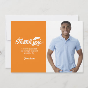 Foto Abschluss Vielen Dank, Orange Dankeskarte