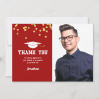 Foto Abschluss Vielen Dank Red Gold Confetti