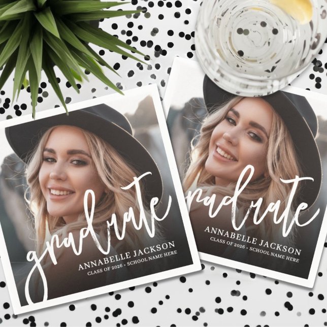 Foto Abschlussfeier Servietten (Photo Graduation Party Napkins)