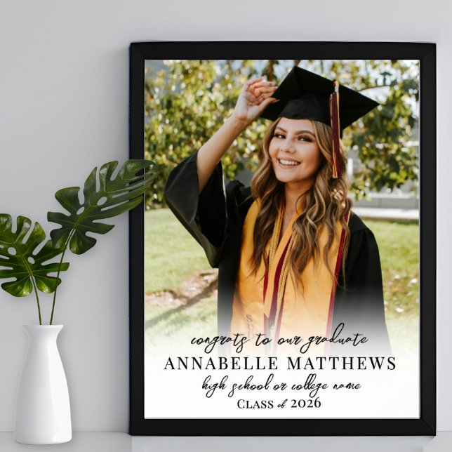 Foto-Abschlussfeier-Willkommensschild Poster (Photo Graduation Party Welcome Sign)