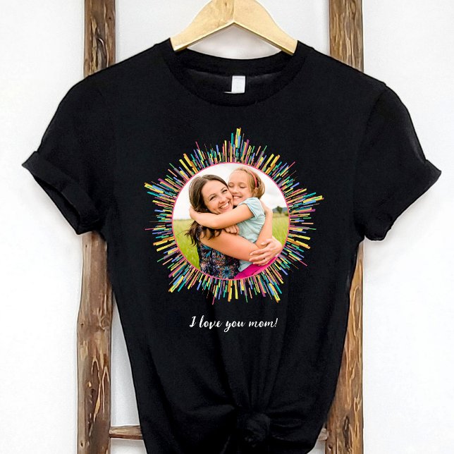 Foto Abstrakt und farbenfroh Art Custom Text Dark T-Shirt (Von Creator hochgeladen)