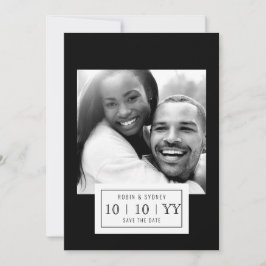 Foto Abzeichen | SAVE THE DATE | flach | Schwarz