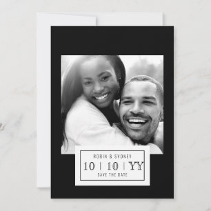 Foto Abzeichen   SAVE THE DATE   flach   Schwarz