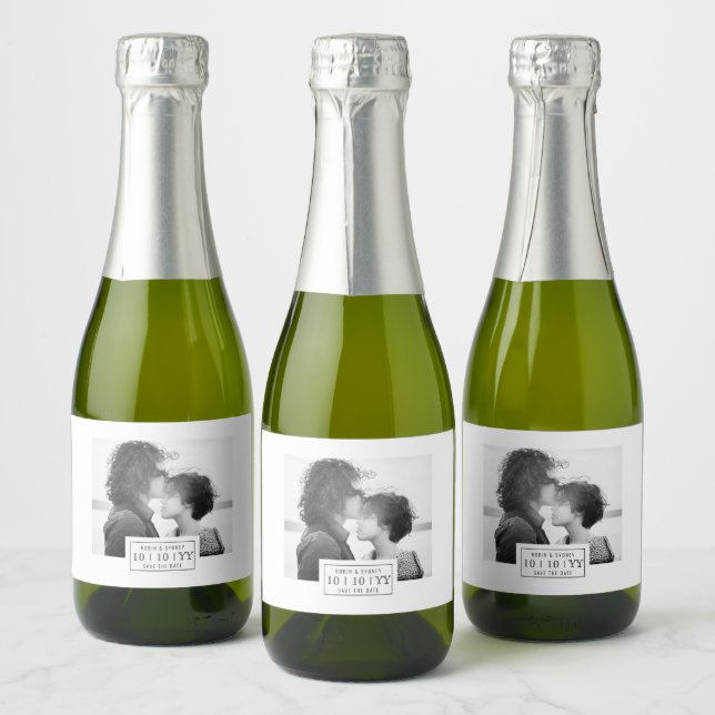 Foto Abzeichen | SAVE THE DATE | Mini-Etikett | we (Flaschen)