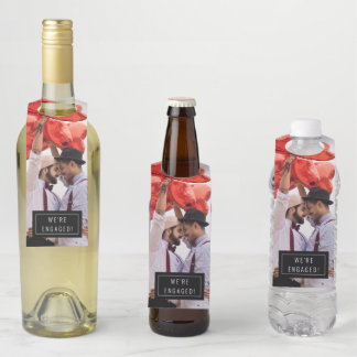 Foto Abzeichen | VERLOBUNG | Flaschenhanger Flaschenanhänger