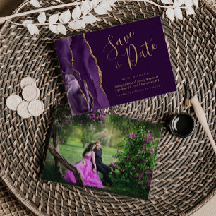 Foto-Achat Lila Gold-Pflaume Save-the-Date Save The Date