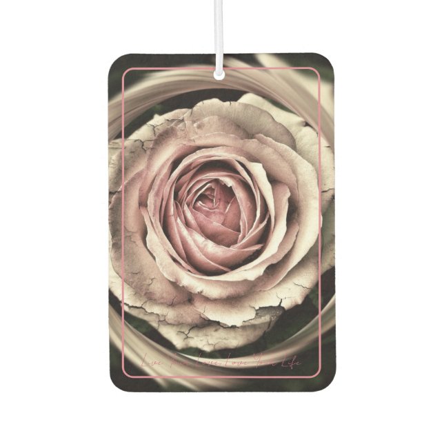 Foto Air Freshener mit Text & Rose - HAMbyWG Autolufterfrischer (Vorderseite)