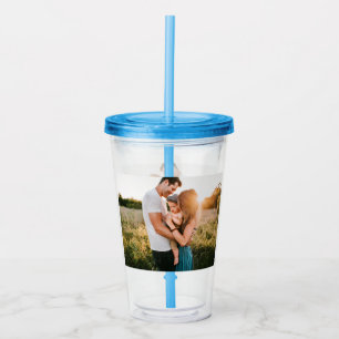 Foto Akryltumbler mit Stroh Acryltrinkbecher