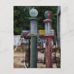 Foto alter Gaspumpen Postkarte