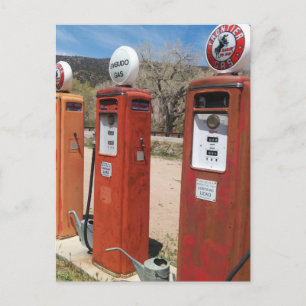 Foto alter Gaspumpen Postkarte