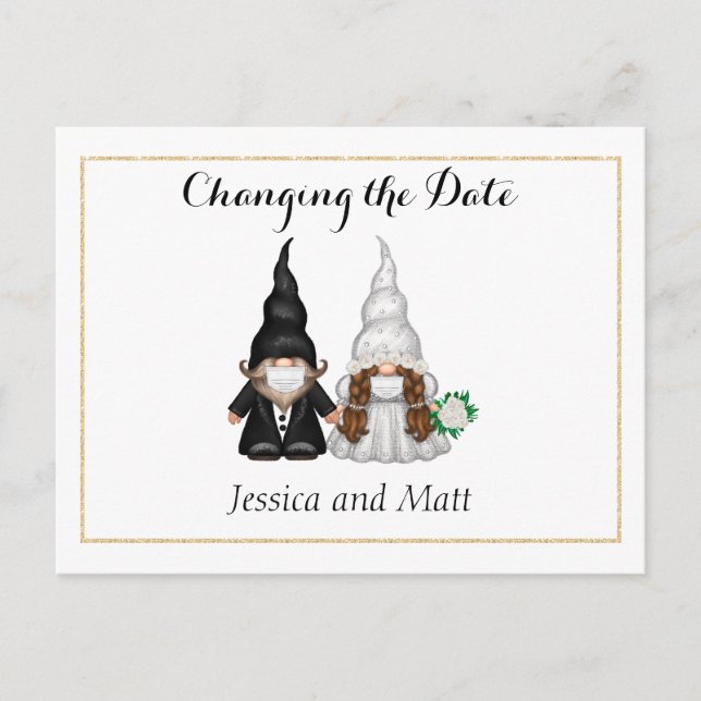 Foto Ändern des Datums Postkarte mit Spaß Gnome (Vorderseite)